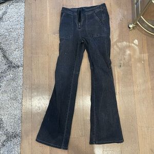 Free People Flare Black Zip Up Jeans